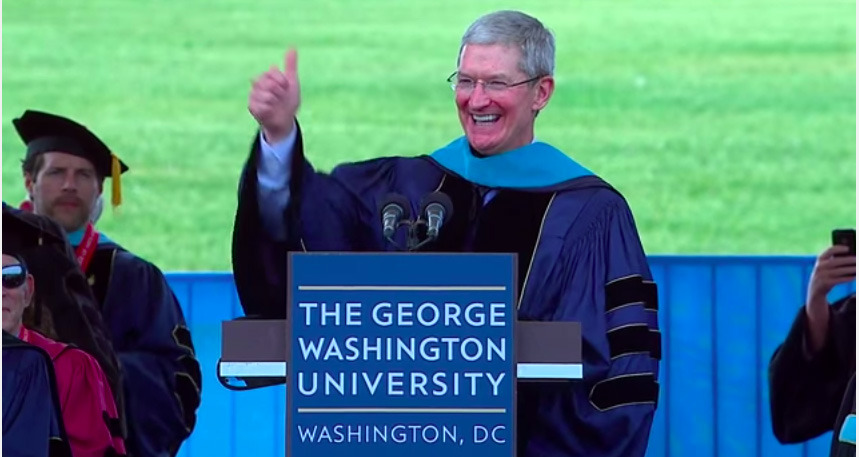 庫克（蘋果CEO）喬治華盛頓大學畢業演講：人生苦短，別浪費生命在只求溫飽的工作上